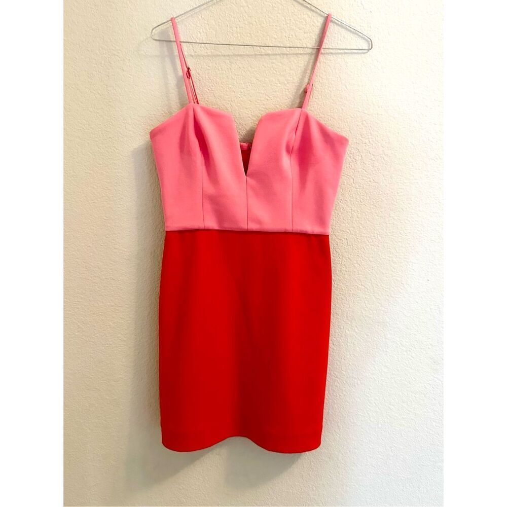 NWT BCBG bold color block strapless mini dress  Size XS - Picture 5 of 10